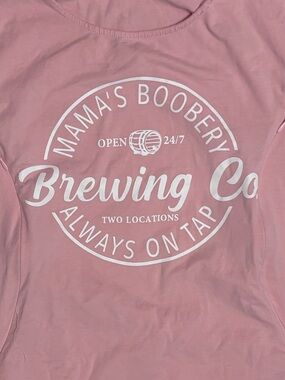 Nursing Breastfeeding Friendly Funny Brewing Co. Pink Graphic T-Shirt